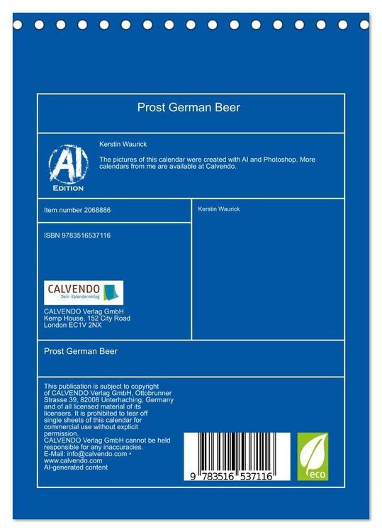 Produktbild: Prost German Beer (Desk Calendar 2026 DIN A5 portrait), CALVENDO 12 Month DeskCalendar