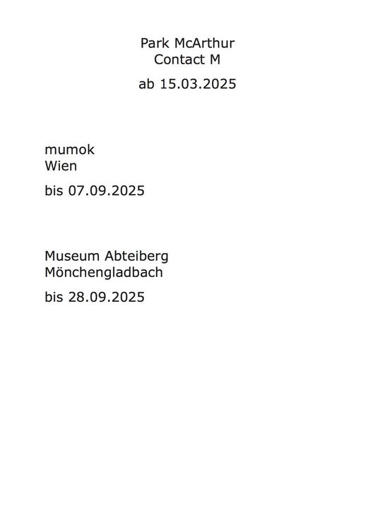 Produktbild: Park McArthur. Contact M