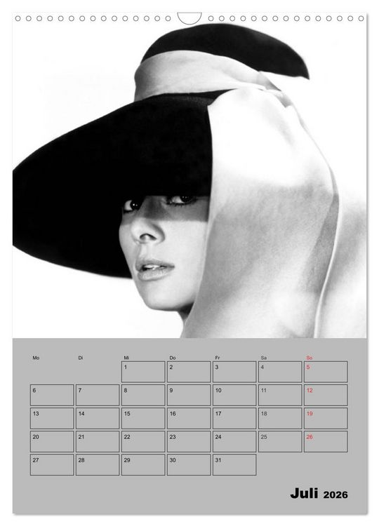 Produktbild: Hollywood-Diva. Audrey Hepburn (Wandkalender 2026 DIN A3 hoch), CALVENDO Monatskalender