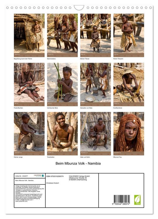 Produktbild: Beim Mbunza Volk - Namibia (Wandkalender 2026 DIN A3 hoch), CALVENDO Monatskalender