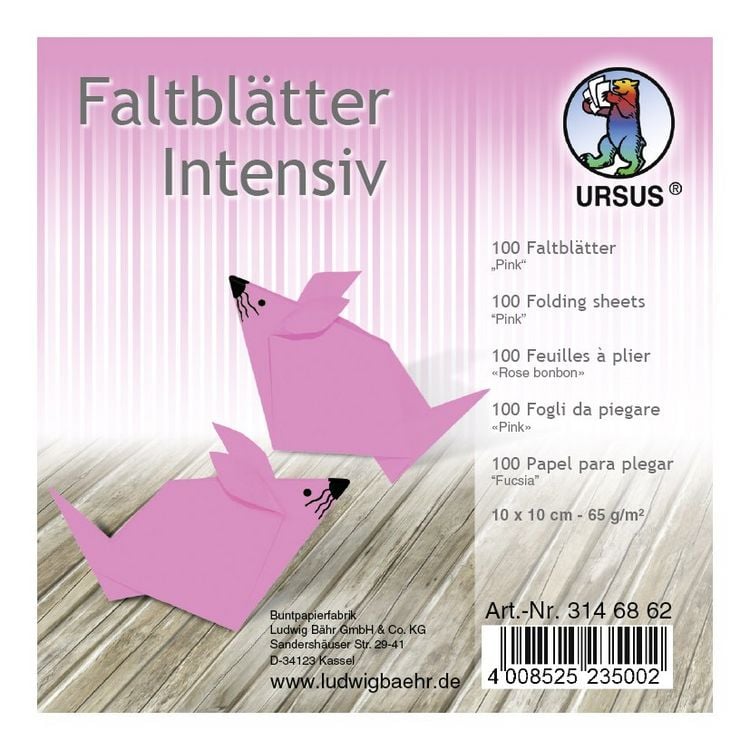 Produktbild: URSUS Faltbl&auml;tter Intensiv, 10 x 10 cm, pink
