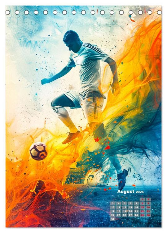 Produktbild: Fussball - Spieler in Action (Tischkalender 2026 DIN A5 hoch), CALVENDO Monatskalender