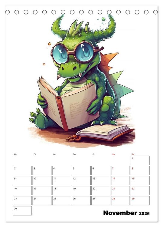 Produktbild: Niedliche Drachen (Tischkalender 2026 DIN A5 hoch), CALVENDO Monatskalender