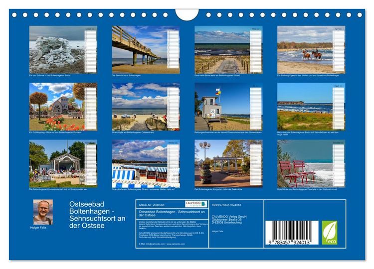 Produktbild: Ostseebad Boltenhagen - Sehnsuchtsort an der Ostsee (Wandkalender 2026 DIN A4 quer), CALVENDO Monatskalender
