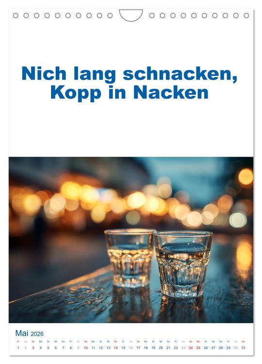 Produktbild: Hamburg schnackt! Typische Spr&uuml;che und echte Hamburger Mundart (Wandkalender 2026 DIN A4 hoch), CALVENDO Monatskalender