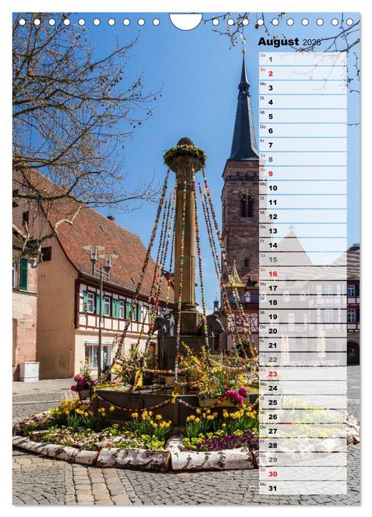 Produktbild: Schwabach Geburtstagskalender (Wandkalender 2026 DIN A4 hoch), CALVENDO Monatskalender
