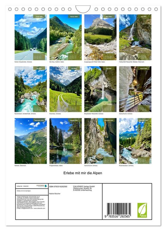 Produktbild: Erlebe mit mir die Alpen (Wandkalender 2026 DIN A4 hoch), CALVENDO Monatskalender