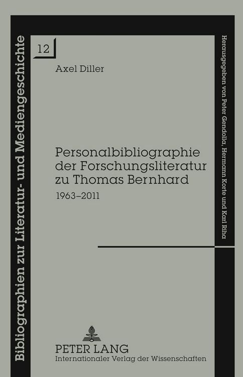 Produktbild: Personalbibliographie der Forschungsliteratur zu Thomas Bernhard
