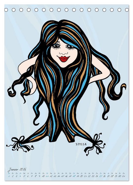 Produktbild: Die HAIRSTYLAS Trendfrisuren (Tischkalender 2026 DIN A5 hoch), CALVENDO Monatskalender