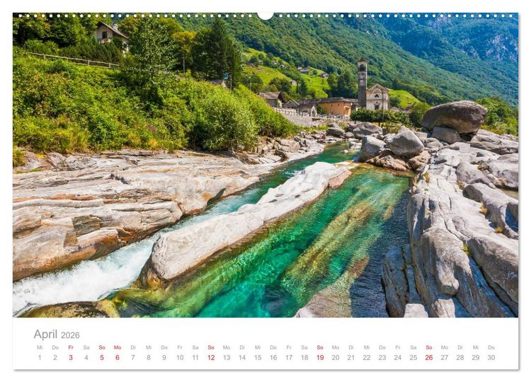 Produktbild: TESSIN Werner Dieterich (hochwertiger Premium Wandkalender 2026 DIN A2 quer), Kunstdruck in Hochglanz
