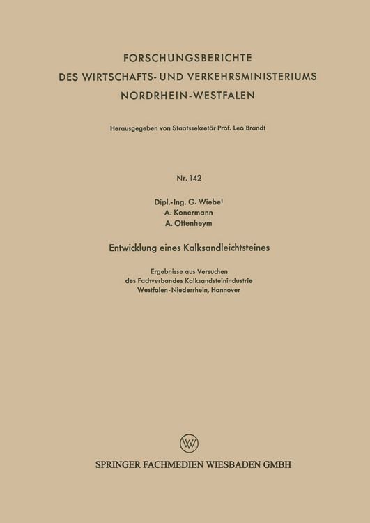 Produktbild: Entwicklung eines Kalksandleichtsteines