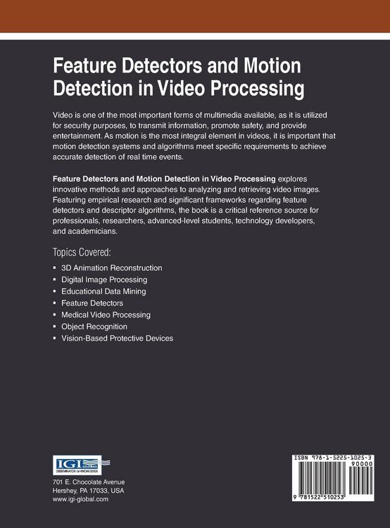 Produktbild: Feature Detectors and Motion Detection in Video Processing