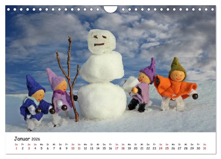 Produktbild: Die Abenteuer der vier kleinen Wichtel (Wandkalender 2026 DIN A4 quer), CALVENDO Monatskalender