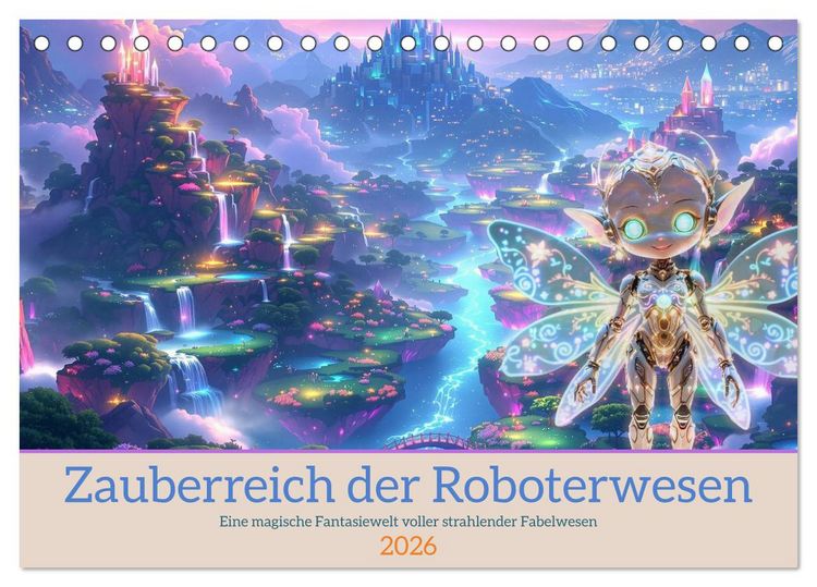 Produktbild: Zauberreich der Roboterwesen (Tischkalender 2026 DIN A5 quer), CALVENDO Monatskalender