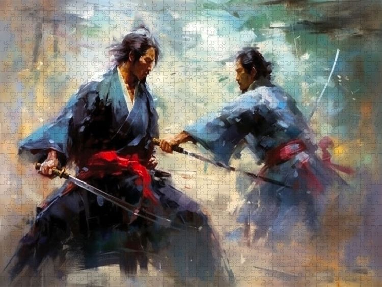 Produktbild: CALVENDO Puzzle Kampftraining zweier Samurai | 2000 Teile Lege-Gr&ouml;&szlig;e 90x67cm Foto-Puzzle f&uuml;r gl&uuml;ckliche Stunden
