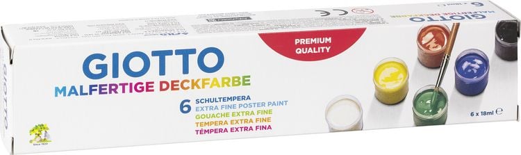 Produktbild: Malfertige Deckfarben 6er Sortiment