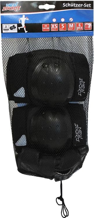 Produktbild: New Sports Sch&uuml;tzer-Set schwarz, Gr&ouml;&szlig;e M von 25-50 kg