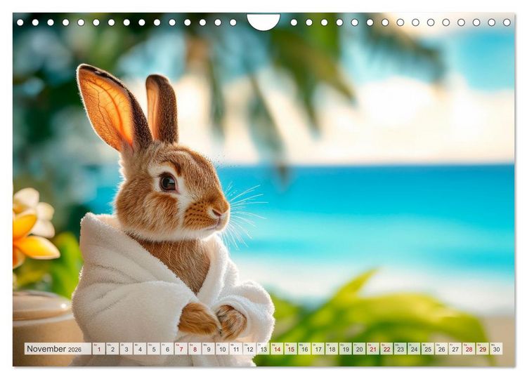 Produktbild: Kaninchen auf Reisen (Wandkalender 2026 DIN A4 quer), CALVENDO Monatskalender