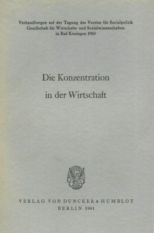 Produktbild: Die Konzentration in der Wirtschaft.