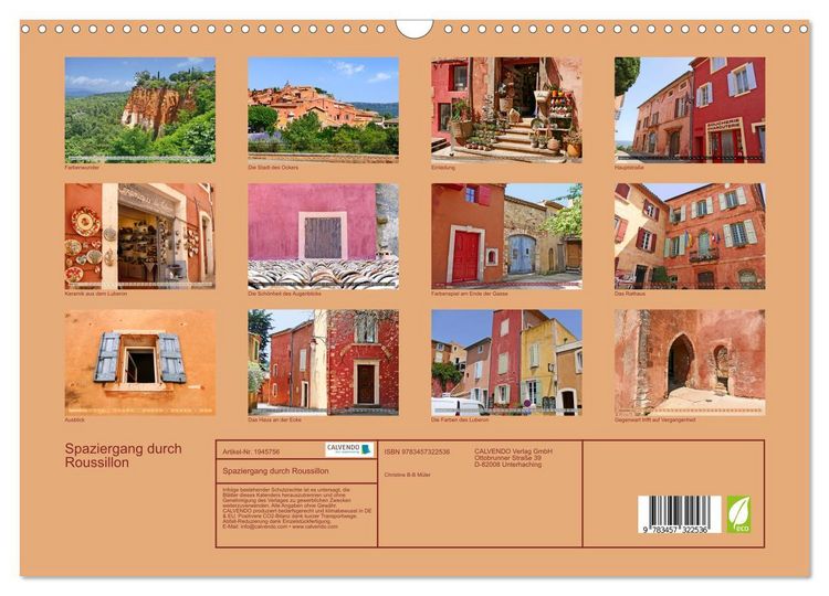 Produktbild: Spaziergang durch Roussillon (Wandkalender 2026 DIN A3 quer), CALVENDO Monatskalender