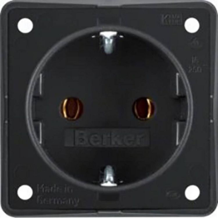 Produktbild: Berker Komplett Steckdose Integro Flow Schwarz 947782503 1St.