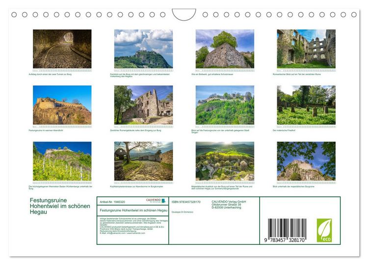 Produktbild: Festungsruine Hohentwiel im sch&ouml;nen Hegau (Wandkalender 2026 DIN A4 quer), CALVENDO Monatskalender