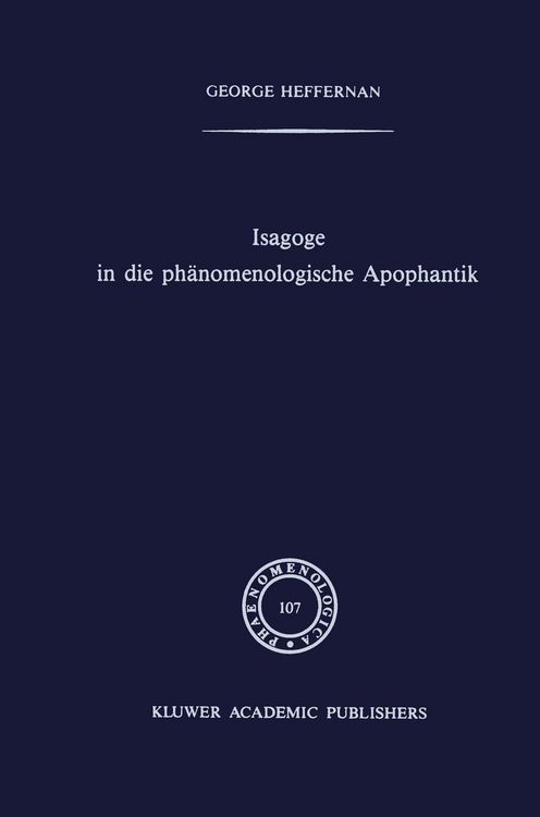 Produktbild: Isagoge in die ph&auml;nomenologische Apophantik