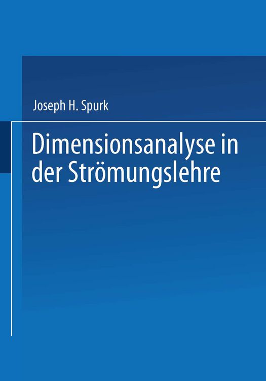 Produktbild: Dimensionsanalyse in der Str&ouml;mungslehre