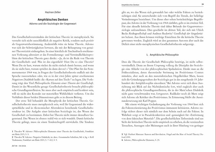 Produktbild: Zeitschrift f&uuml;r kritische Theorie / Zeitschrift f&uuml;r kritische Theorie, Heft 58/59 (2024)