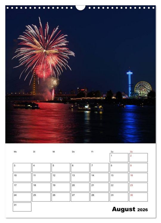 Produktbild: Feuerwerke Terminplaner (Wandkalender 2026 DIN A3 hoch), CALVENDO Monatskalender