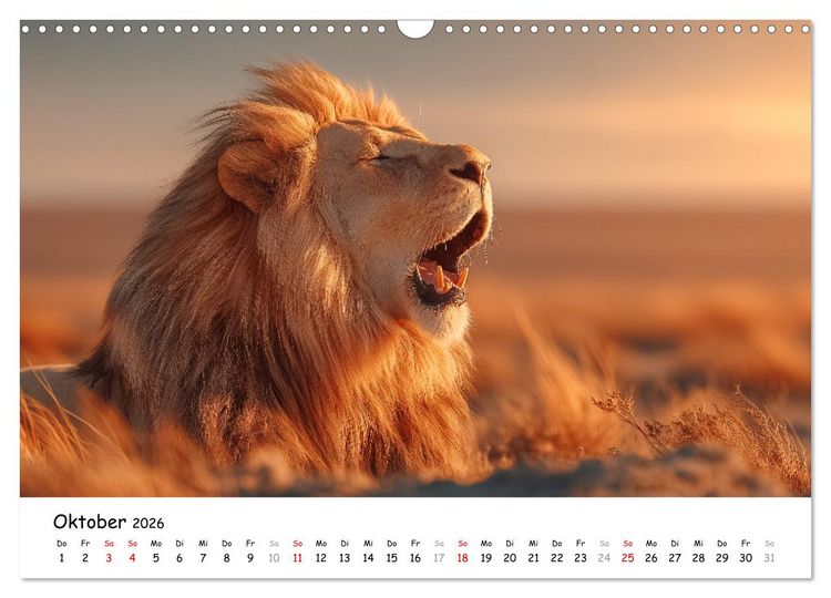Produktbild: L&ouml;wen - Majest&auml;t der Wildnis (Wandkalender 2026 DIN A3 quer), CALVENDO Monatskalender