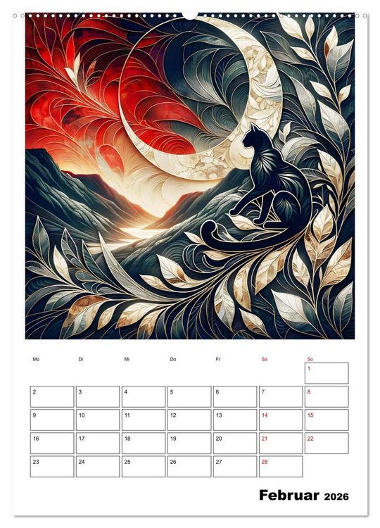 Produktbild: Tierische Mondlichtmagie (Wandkalender 2026 DIN A2 hoch), CALVENDO Monatskalender