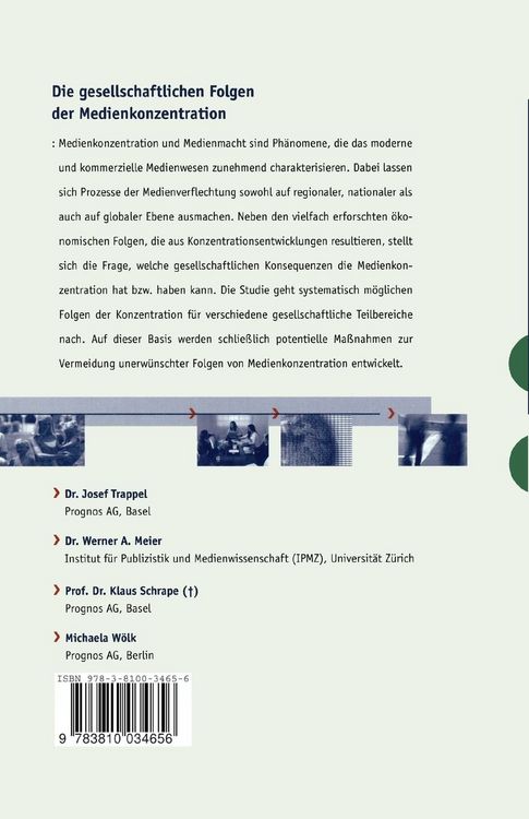 Produktbild: Die gesellschaftlichen Folgen der Medienkonzentration
