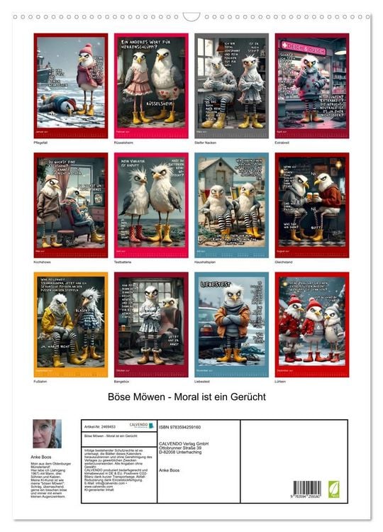 Produktbild: B&ouml;se M&ouml;wen - Moral ist ein Ger&uuml;cht (Wandkalender 2027 DIN A2 hoch), CALVENDO Monatskalender