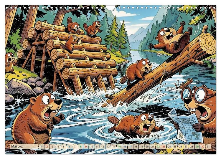 Produktbild: Lustige Biber - Comic (Wandkalender 2027 DIN A3 quer), CALVENDO Monatskalender