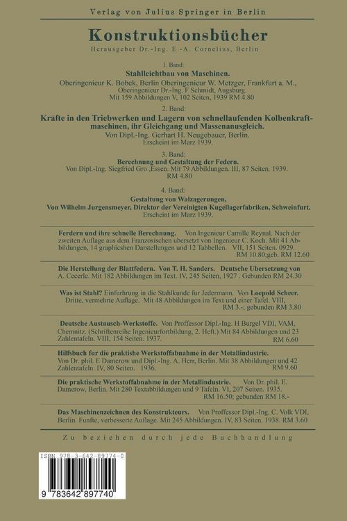 Produktbild: Berechnung und Gestaltung der Federn