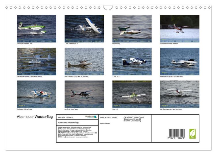 Produktbild: Abenteuer Wasserflug (Wandkalender 2026 DIN A3 quer), CALVENDO Monatskalender