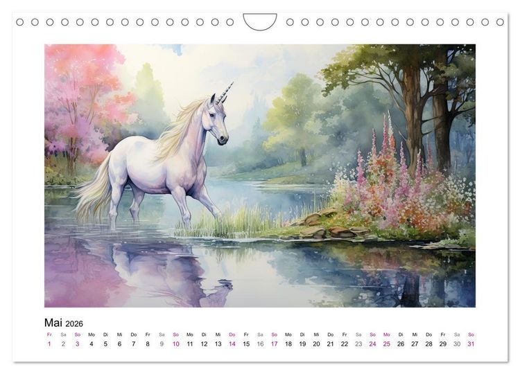 Produktbild: Geliebte Einh&ouml;rner (Wandkalender 2026 DIN A4 quer), CALVENDO Monatskalender