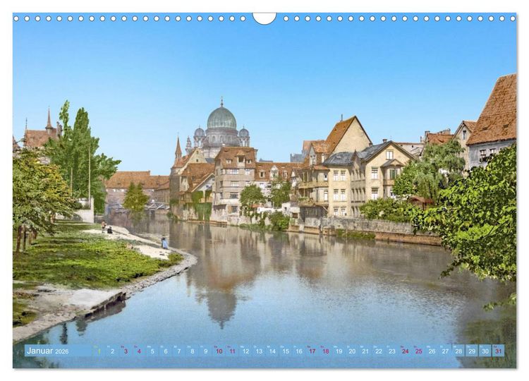 Produktbild: N&uuml;rnberg zur Kaiserzeit in Farbe - Fotos neu restauriert und koloriert (Wandkalender 2026 DIN A3 quer), CALVENDO Monatskalender