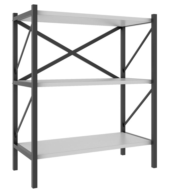 Produktbild: Holz Metall Stand Regal B&uuml;ro B&uuml;cher Insasi 2fach