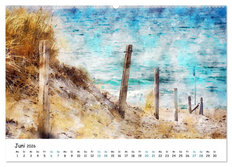 Produktbild: Aquarell Illustrationen vom Dar&szlig; (Wandkalender 2026 DIN A2 quer), CALVENDO Monatskalender