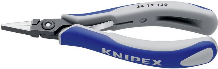 Produktbild: Knipex 34 12 130 Elektronik- u. Feinmechanik Flachzange Gerade Chrom-Vanadium Kugellagerstahl 135 mm