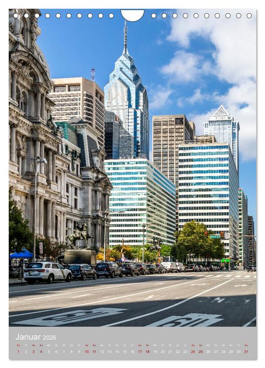 Produktbild: PHILADELPHIA Besondere Augenblicke erleben (Wandkalender 2026 DIN A4 hoch), CALVENDO Monatskalender