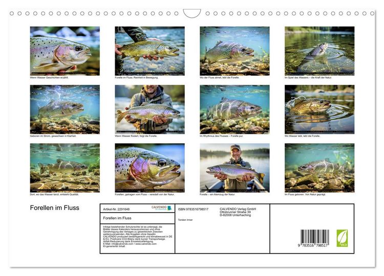 Produktbild: Forellen im Fluss (Wandkalender 2027 DIN A3 quer), CALVENDO Monatskalender