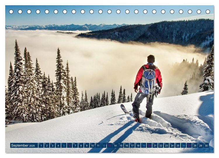 Produktbild: Skimountaineering - Erobere die Berge im Winter (Tischkalender 2026 DIN A5 quer), CALVENDO Monatskalender
