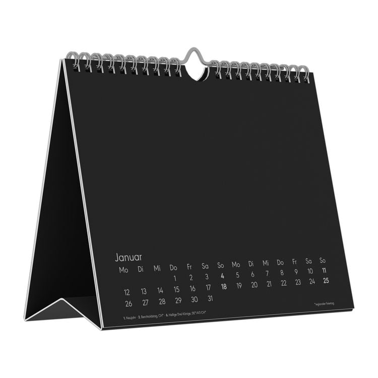 Produktbild: Kreativ-Kalender Tischaufsteller quer schwarz 2026 - Kreativ-Kalender - DIY-Kalender - Kalender zum Basteln - Tischkalender - 20x16
