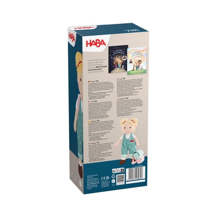 Produktbild: HABA Carmushka Puppe Tilli - bekannt aus &bdquo;Mein Knopf, ein Universum&ldquo;