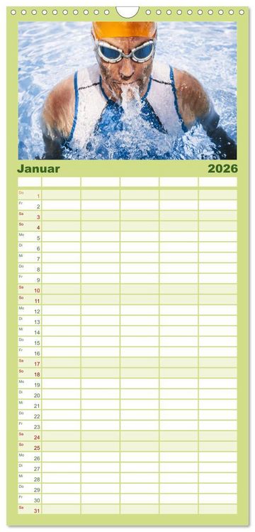 Produktbild: Familienplaner 2026 - Triathlon: Mit Leidenschaft zur pers&ouml;nlichen Bestzeit mit 5 Spalten (Wandkalender, 21 x 45 cm) CALVENDO