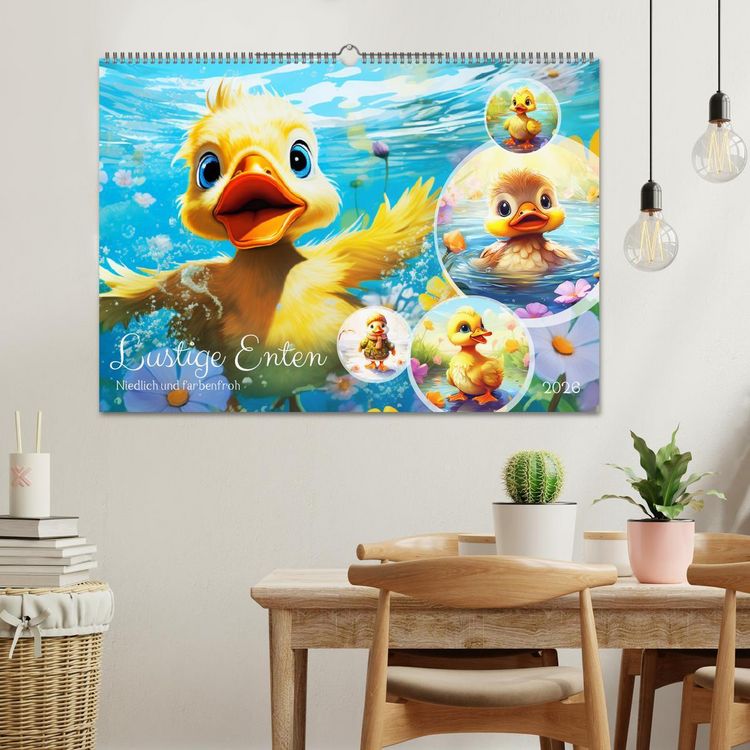 Produktbild: Lustige Enten. Niedlich und farbenfroh (Wandkalender 2026 DIN A2 quer), CALVENDO Monatskalender
