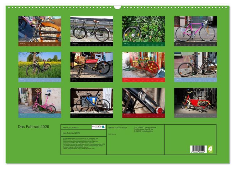 Produktbild: Das Fahrrad 2026 (Wandkalender 2026 DIN A2 quer), CALVENDO Monatskalender